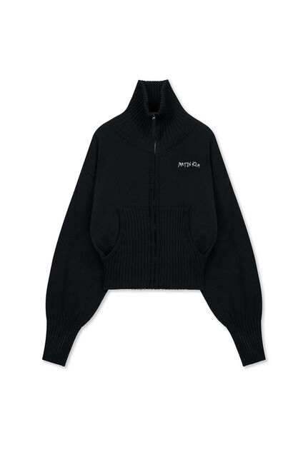 HIGH NECK EMBROIDERED LOGO ZIP UP FOR WOMEN