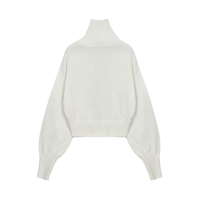 HIGH NECK EMBROIDERED LOGO ZIP UP FOR WOMEN