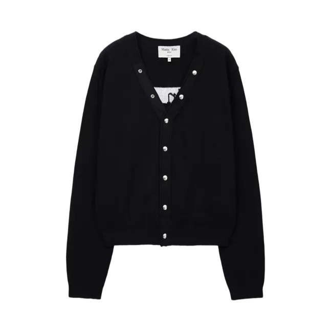 BACK LOGO SNAP BUTTON CARDIGAN