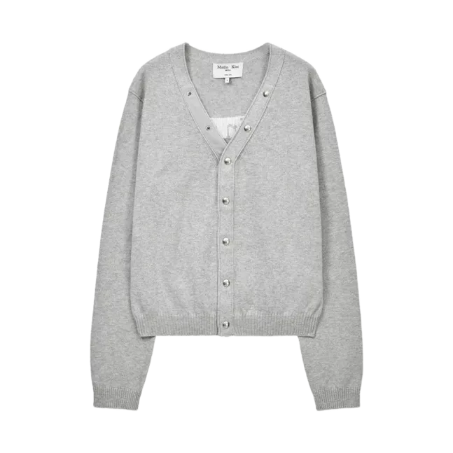 BACK LOGO SNAP BUTTON CARDIGAN