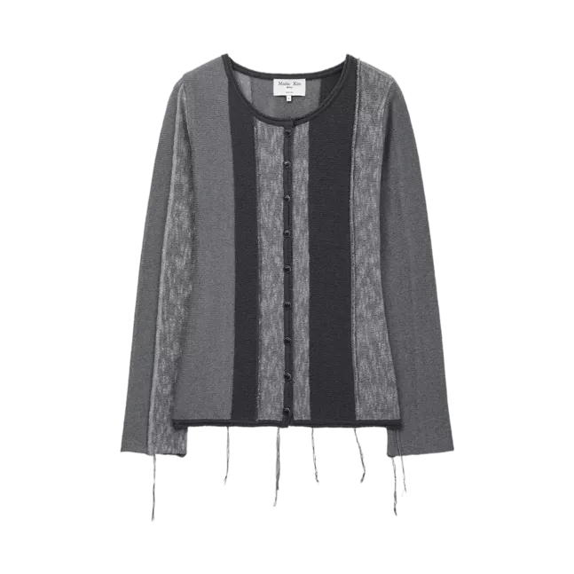 COLOR BLOCK SLIM KNIT CARDIGAN