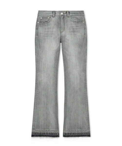 WASHED POINT BOOTS CUT DENIM PANTS