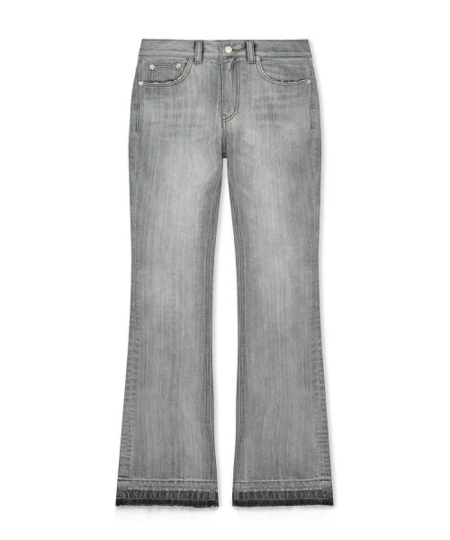 WASHED POINT BOOTS CUT DENIM PANTS