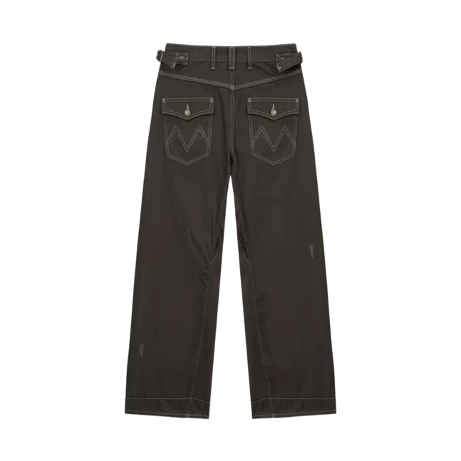 WAIST BUCKLE STITCH POINT TWILL DENIM PANTS