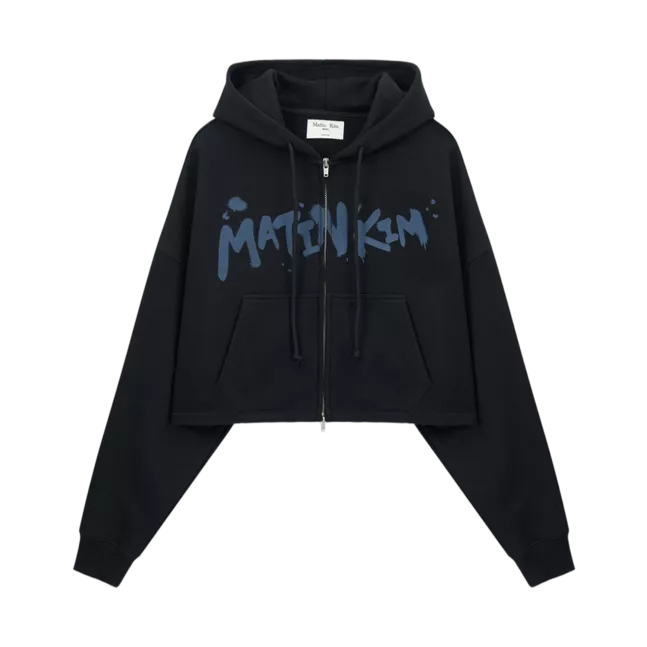 GRAFFITI LOGO CROP HOODY ZIP UP