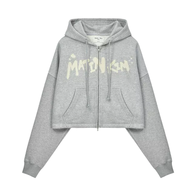 GRAFFITI LOGO CROP HOODY ZIP UP