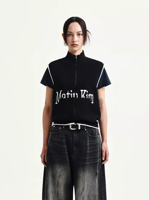 MATIN SPELL POINT KNIT ZIP UP VEST