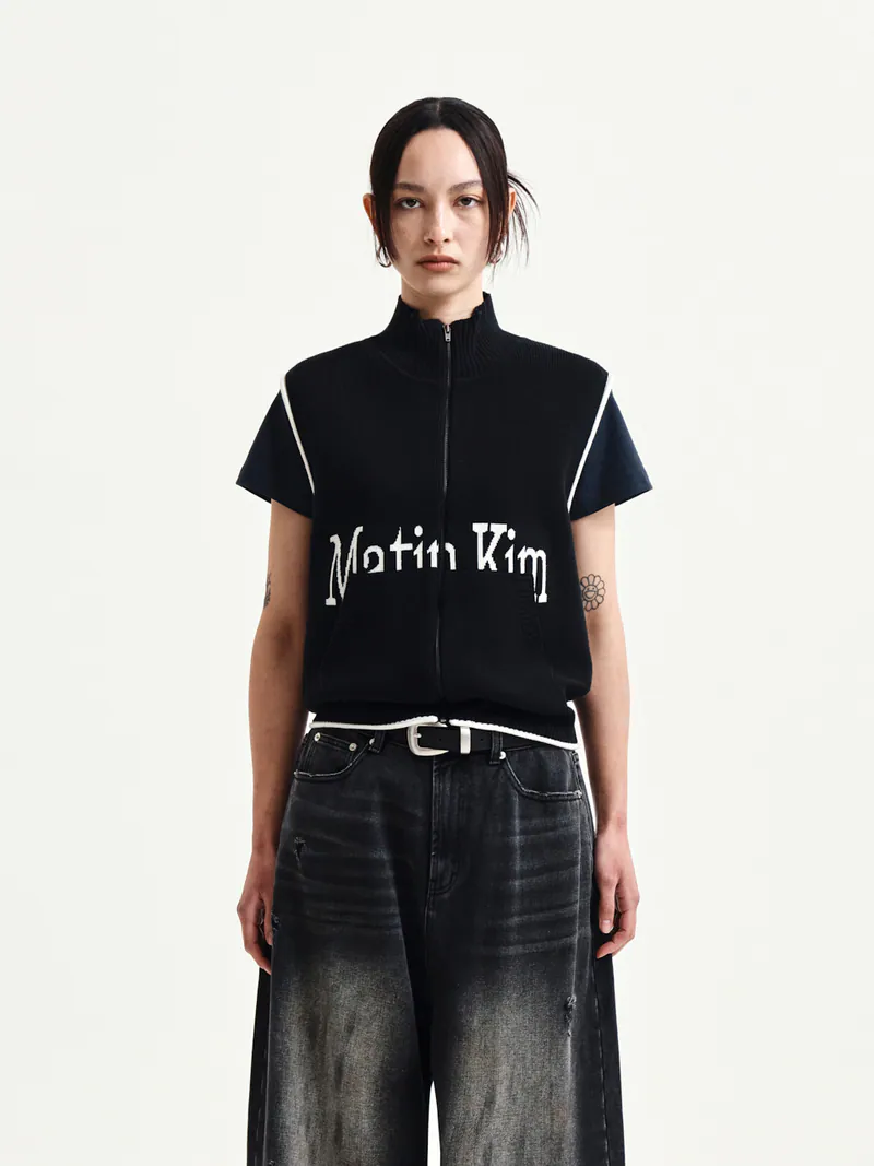 MATIN SPELL POINT KNIT ZIP UP VEST