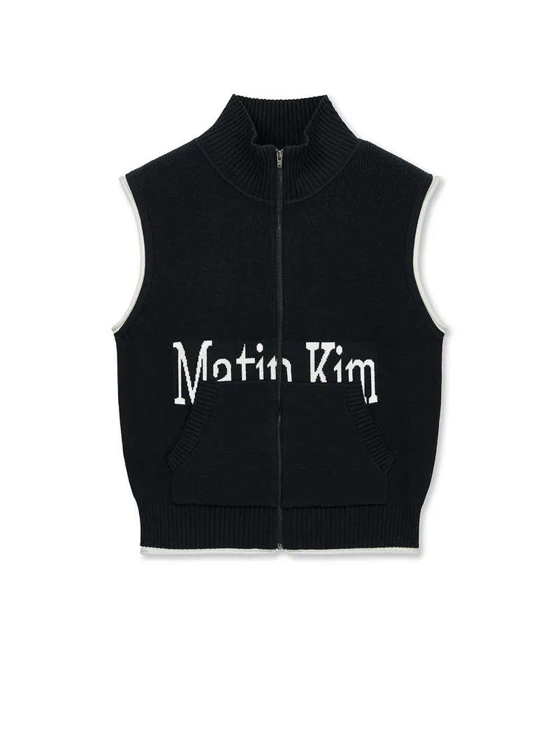 MATIN SPELL POINT KNIT ZIP UP VEST