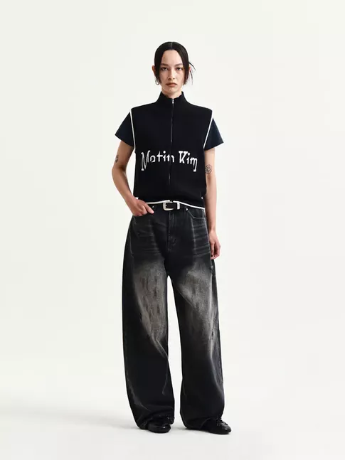 MATIN SPELL POINT KNIT ZIP UP VEST