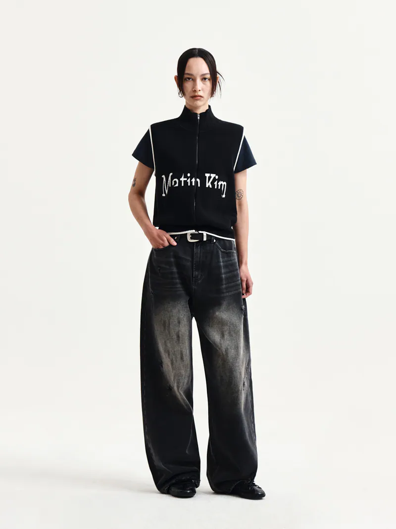 MATIN SPELL POINT KNIT ZIP UP VEST