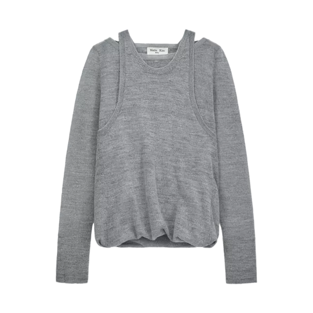 MOHAIR LAYERED KNIT PULLOVER