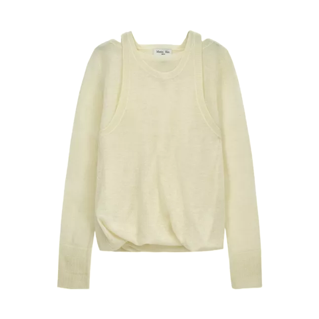 MOHAIR LAYERED KNIT PULLOVER