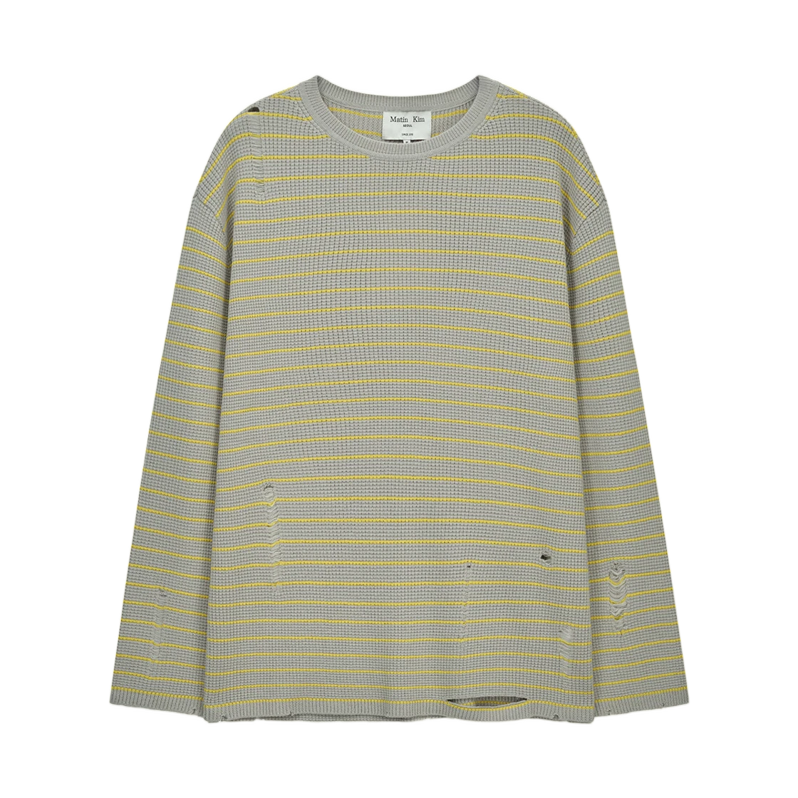 STRIPE DAMAGED LOOSE PULLOVER