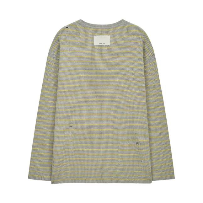 STRIPE DAMAGED LOOSE PULLOVER