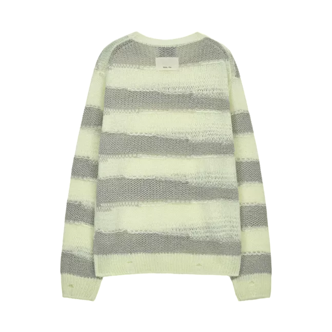 TEXTURE BLOCK STRIPE KNIT PULLOVER