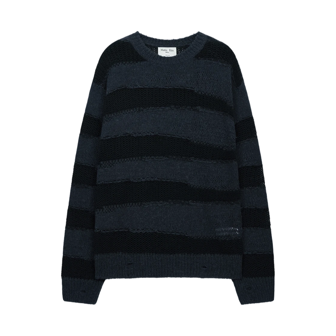 TEXTURE BLOCK STRIPE KNIT PULLOVER