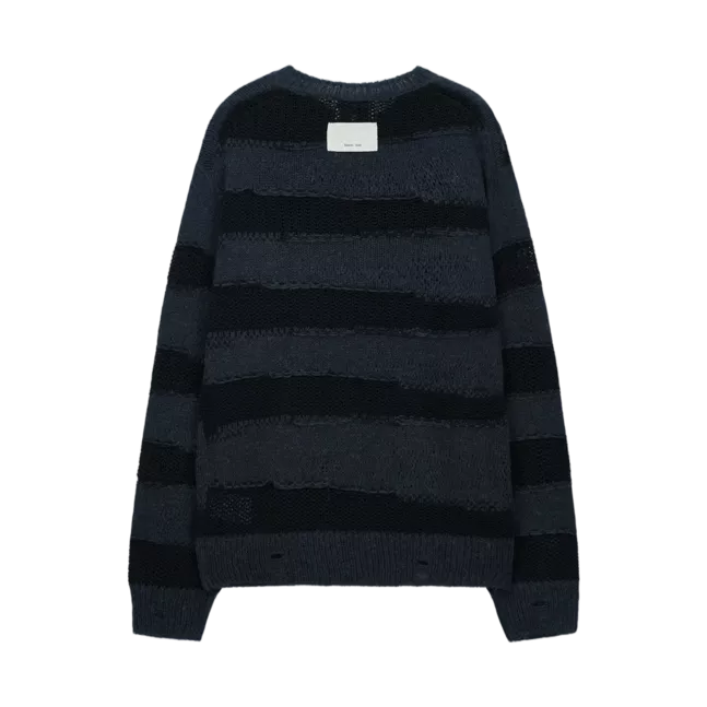 TEXTURE BLOCK STRIPE KNIT PULLOVER