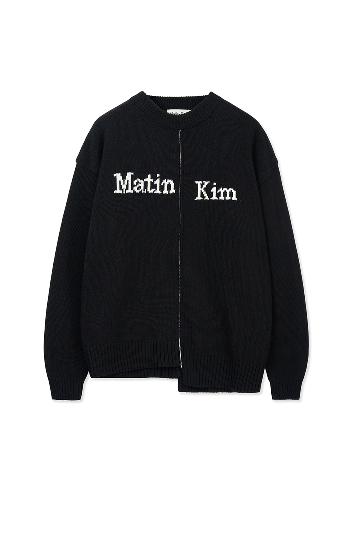 ASYMMETRIC LOGO KNIT PULLOVER