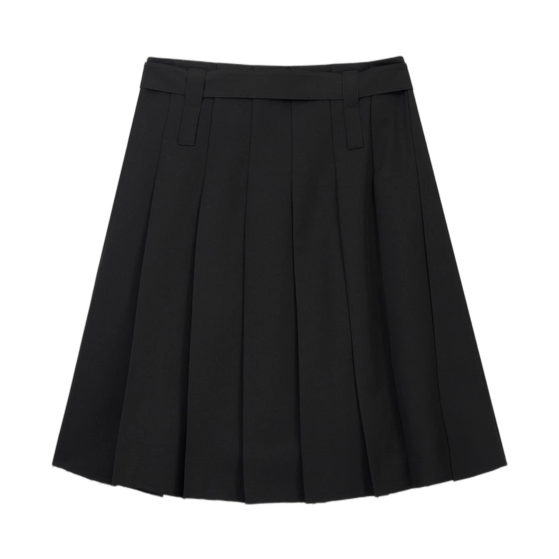 BELTED SLIT PLEAT SKIRT