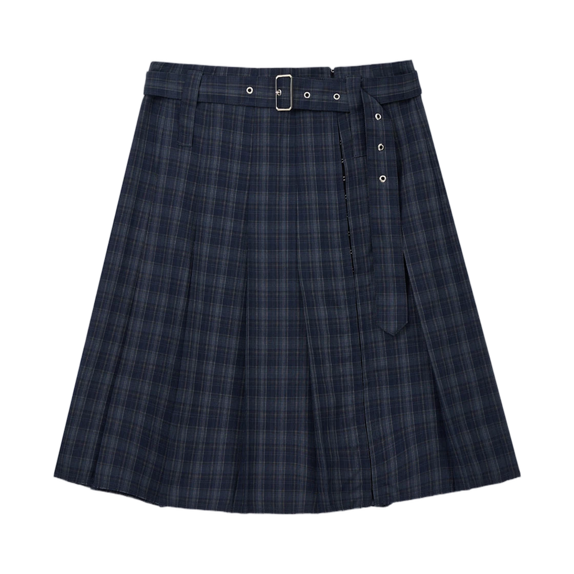 BELTED SLIT PLEAT SKIRT