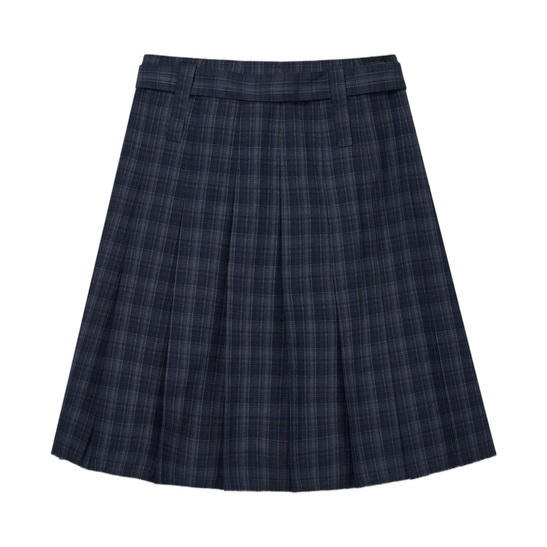 BELTED SLIT PLEAT SKIRT