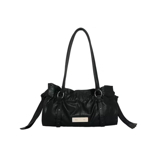SHIRRING TIE BUCKLE SHOULDER BAG