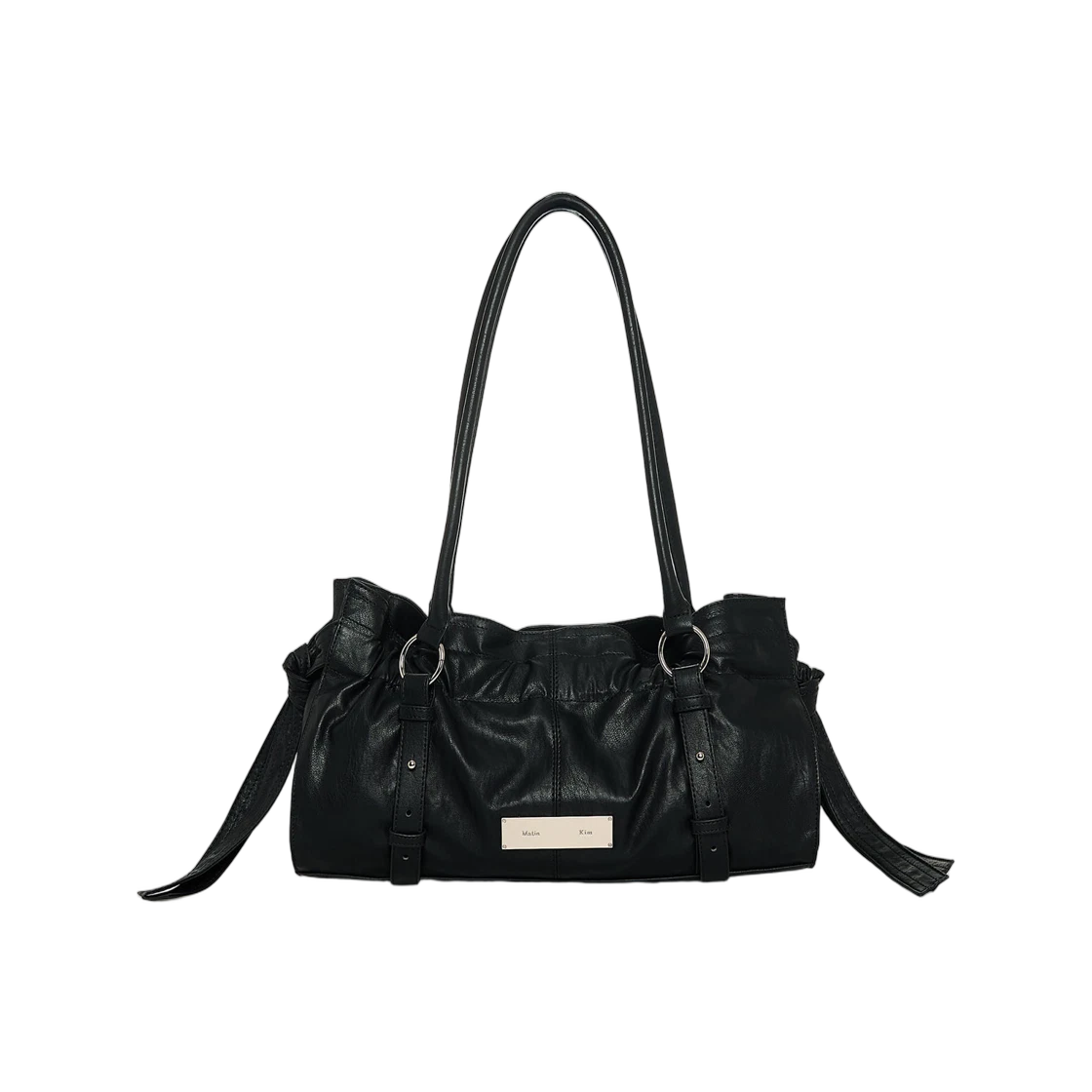 SHIRRING TIE BUCKLE SHOULDER BAG