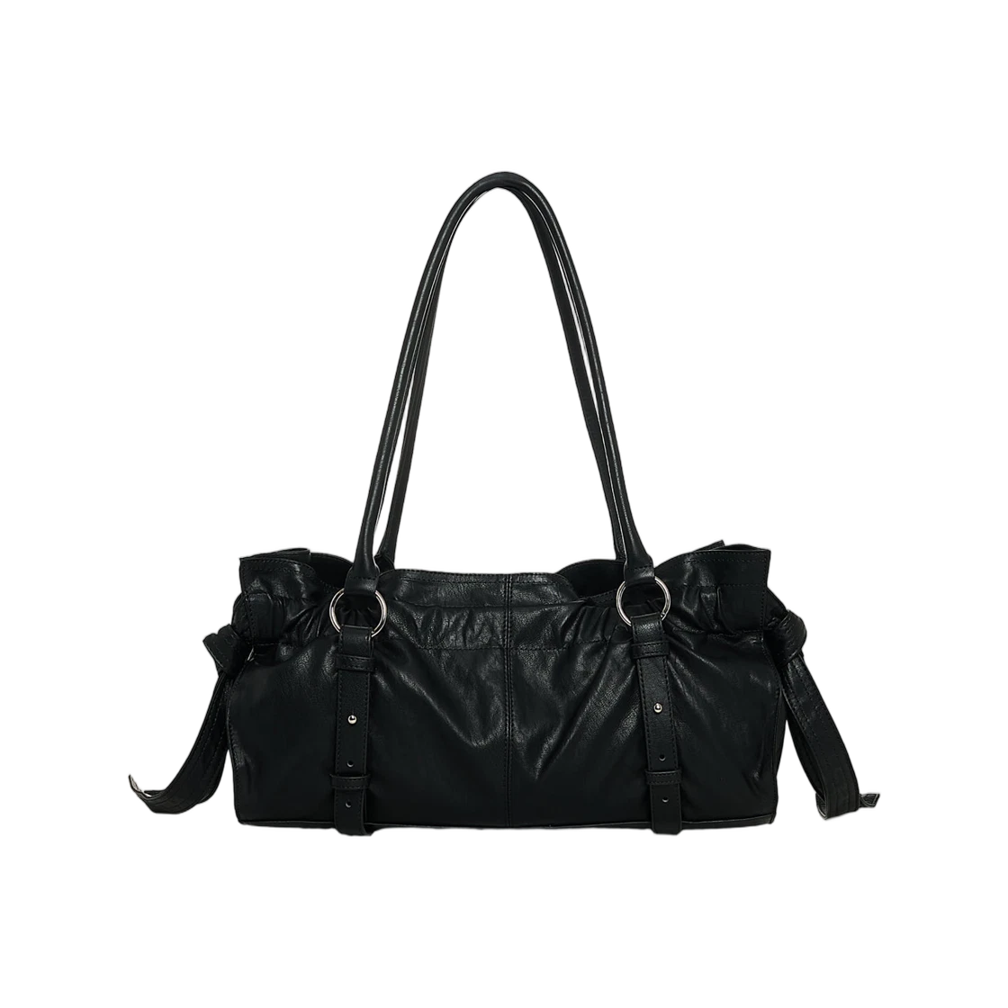 SHIRRING TIE BUCKLE SHOULDER BAG
