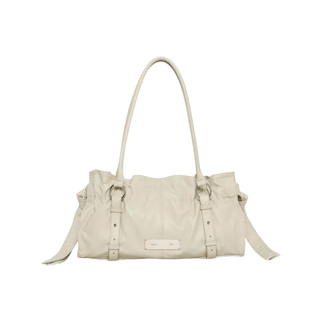 SHIRRING TIE BUCKLE SHOULDER BAG