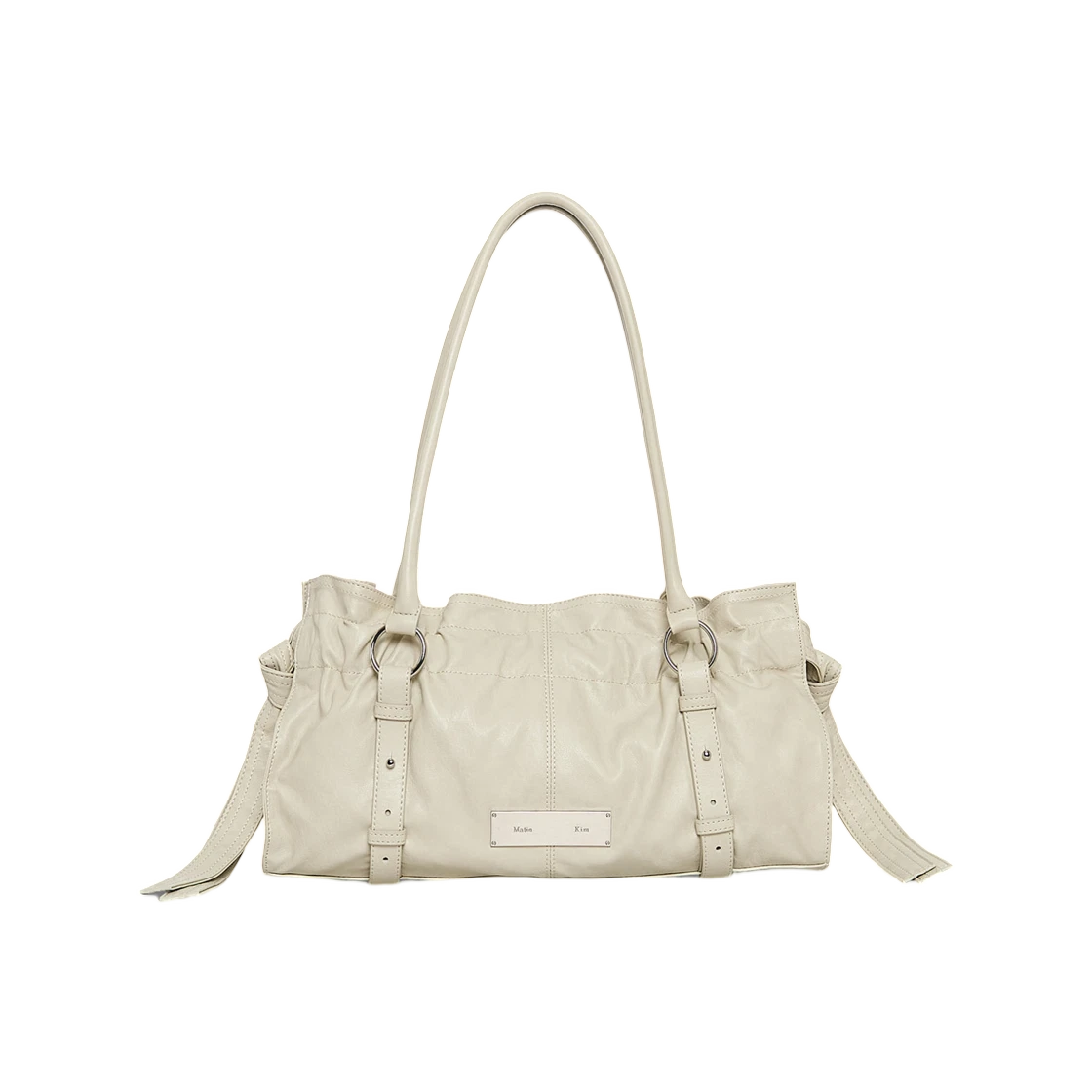 SHIRRING TIE BUCKLE SHOULDER BAG