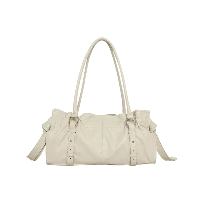 SHIRRING TIE BUCKLE SHOULDER BAG