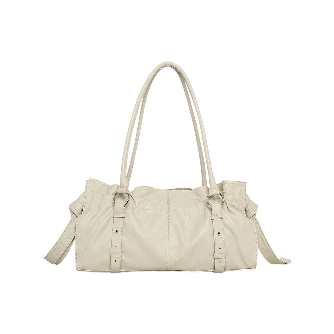 SHIRRING TIE BUCKLE SHOULDER BAG