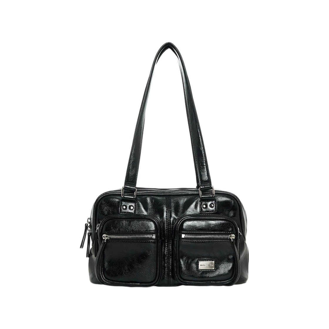 DOUBLE POCKET BRICK SHOULDER BAG