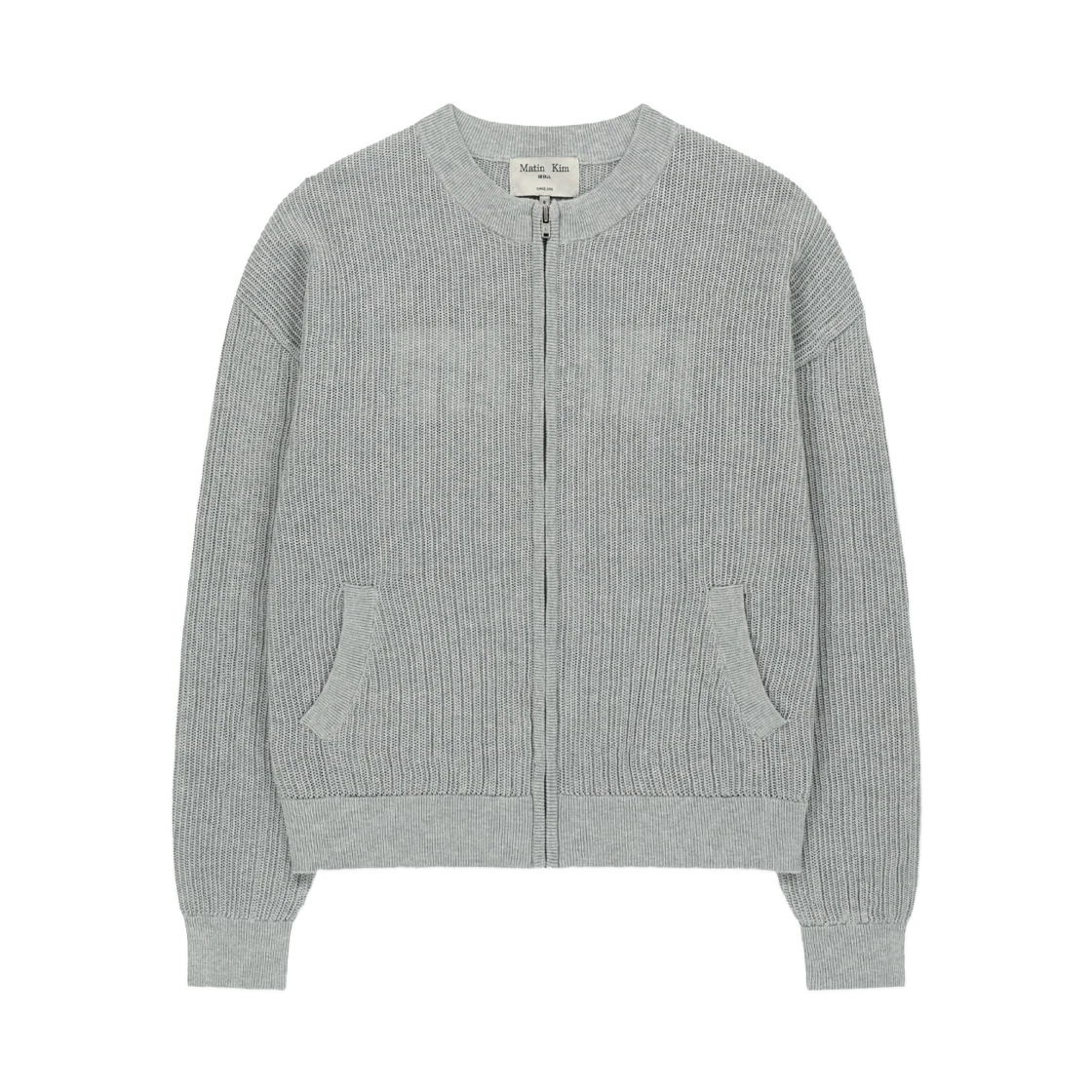 BACK LOGO JACQUARD MESH KNIT ZIP UP