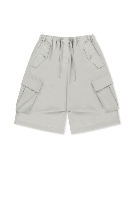 WASHED COTTON PATCH POCKET BERMUDA PANTS