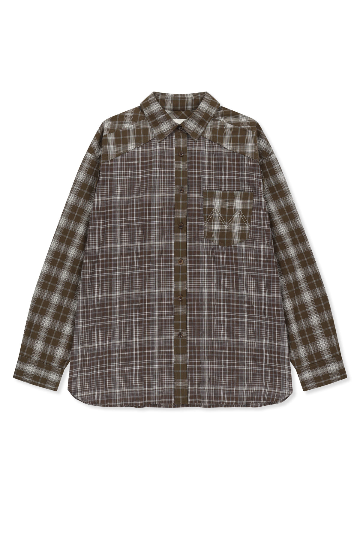MIXED CHECK OVER FIT SHIRT