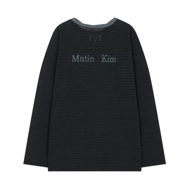 TWIST BOAT NECK STRIPE LOGO TOP