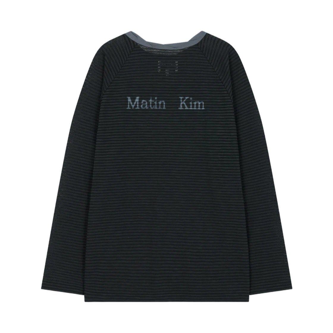TWIST BOAT NECK STRIPE LOGO TOP