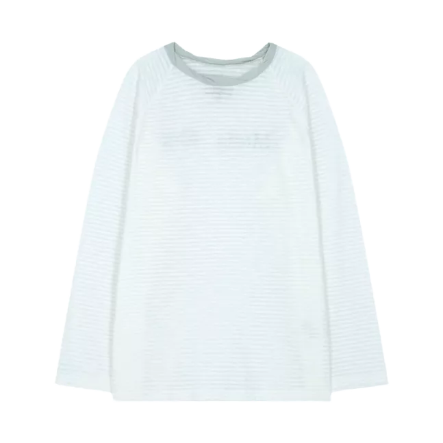 TWIST BOAT NECK STRIPE LOGO TOP