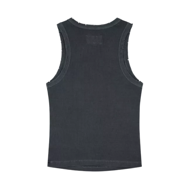 DISTRESSED SLEEVELESS LOGO TOP