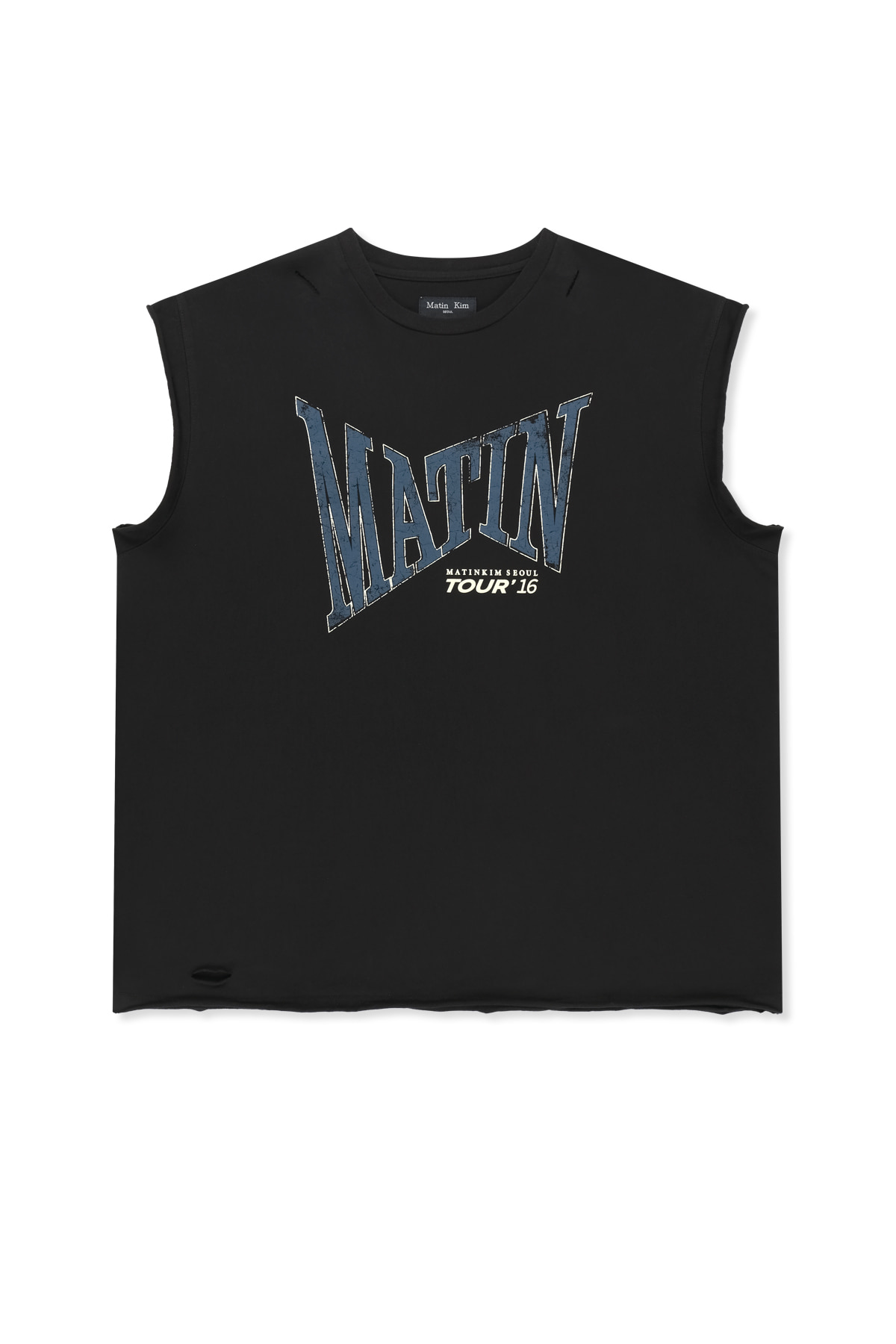 RAW EDGE CUT OUT SLEEVELESS TOP FOR MEN