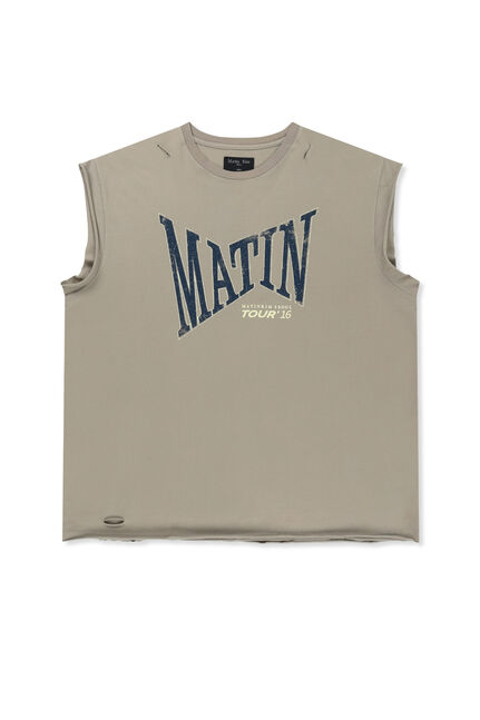 RAW EDGE CUT OUT SLEEVELESS TOP FOR MEN