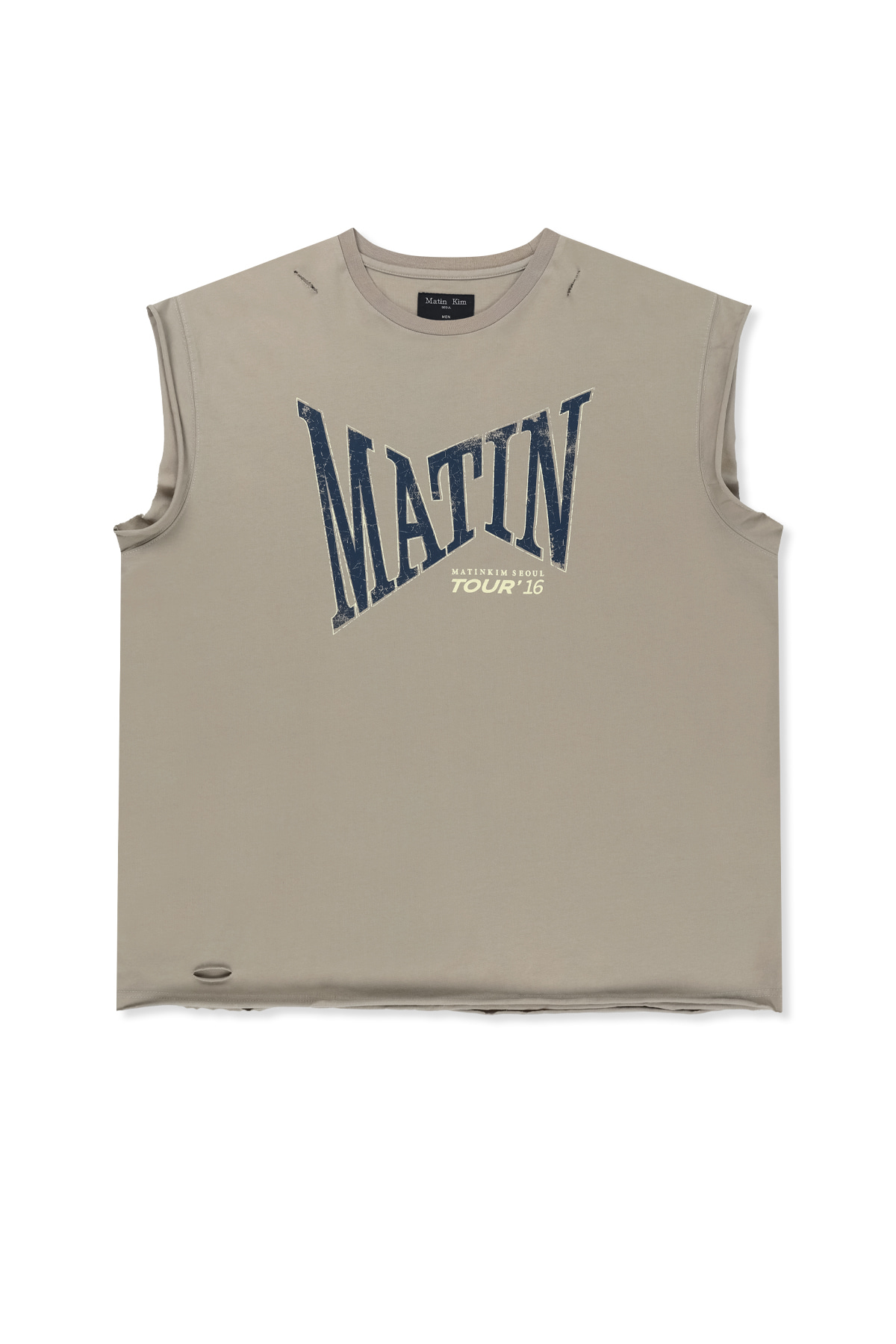 RAW EDGE CUT OUT SLEEVELESS TOP FOR MEN