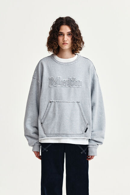 RAW CUT APPLIQUE SWEATSHIRT