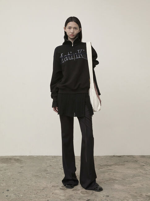 CUT OUT HALF ZIP SWEATSHIRT FOR MEN