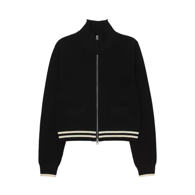 SPELL POINT STRIPE WOOL BLENDED KNIT CARDIGAN