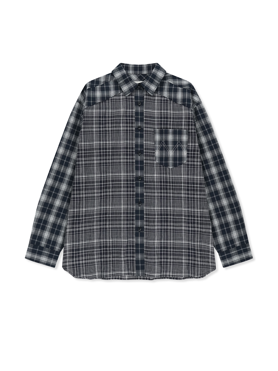 MIXED CHECK OVER FIT SHIRT