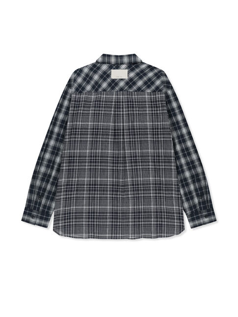 MIXED CHECK OVER FIT SHIRT