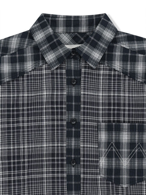 MIXED CHECK OVER FIT SHIRT